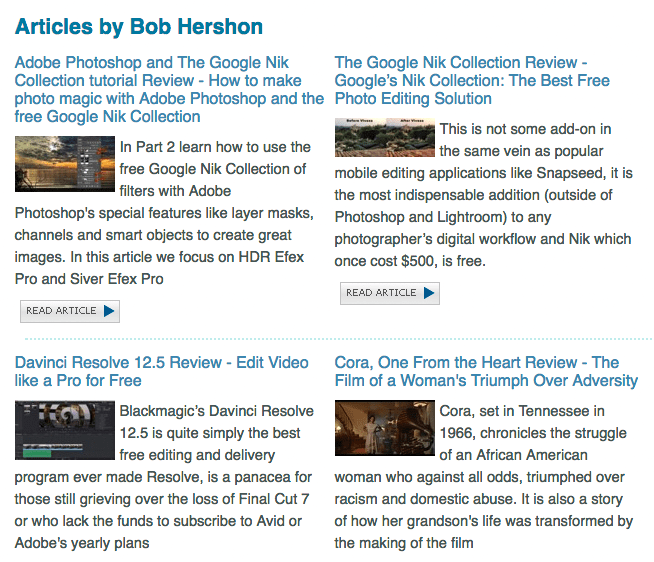 Articles by Bb Hershon n Splash Magazine